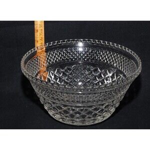 Anchor Hocking Wexford Glass Punch/Salad Bowl  '60s Vintage 9 1/2" Very Nice